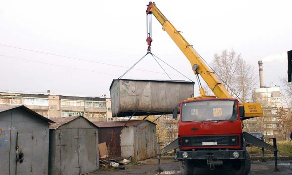 Подъём металлического гаража