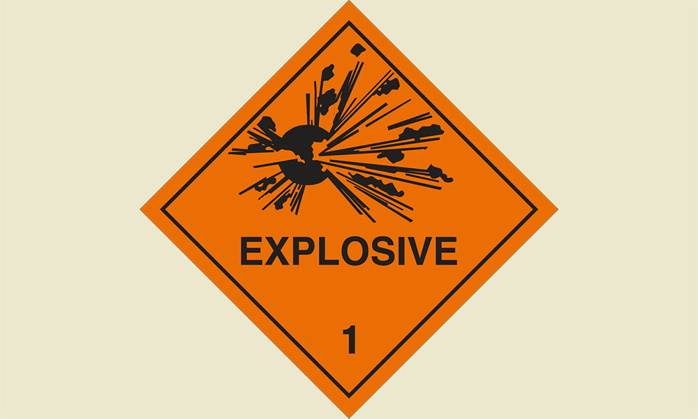 Знак для взрывоопасных веществ
